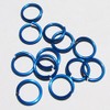 Blue Anodized Aluminum Jump Rings 100 3/8 16g Saw Cut