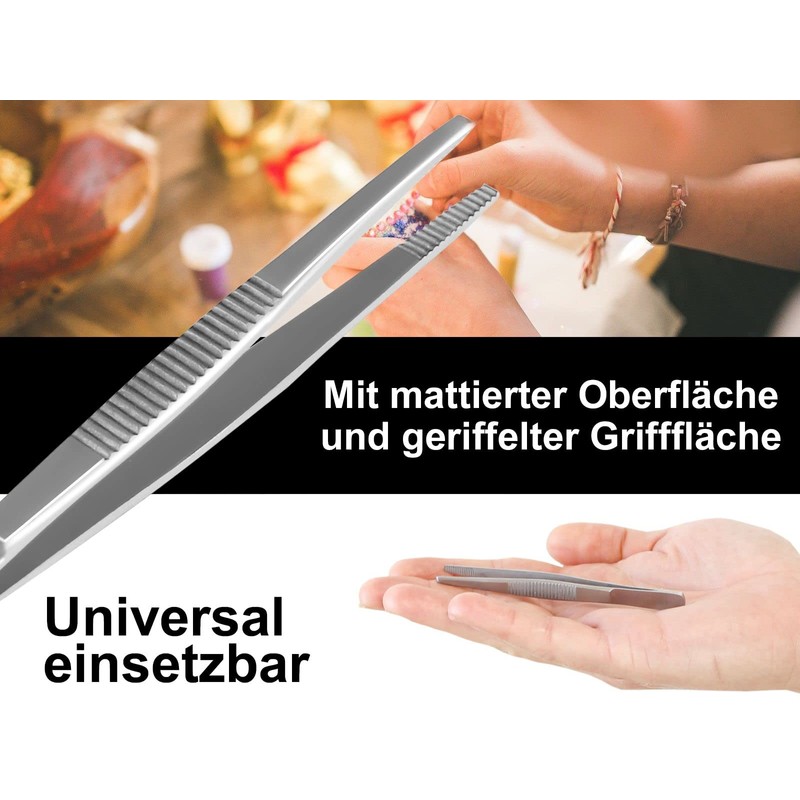 Straight anatomical tweezers 9.0 cm made of stainless steel in