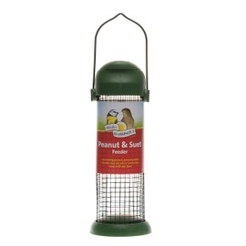 Walter Harrison's Wild Bird Flip Top Green Hanging Peanut Feeder,Black Green, Small - 22 cm