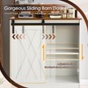 Decomax Farmhouse Coffee Bar Cabinet with Sliding Barn Door -