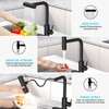 AVSIILE Matte Black Waterfall Kitchen Faucets with Pull Down Sprayer,
