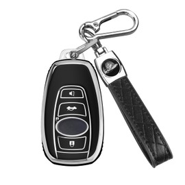 MILD EAST for Subaru Key fob Cover Case with Keychain, TPU Keys Case Shell Protector 4 Buttons fit for Subaru Outback Crosstrek Ascent Impreza Forester WRX BRZ Legacy (Black)