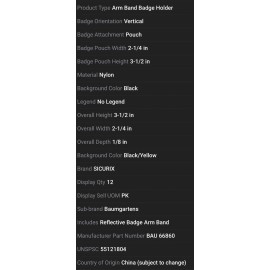 Sicurix 2 Pack) Sicurix 66860 Reflective Strip Armband Badge Holder
