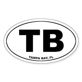CafePress TB (Tampa Bay) Oval Sticker Oval Car Bumper Sticker