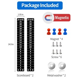 AIWEILUCK 2 Pack Cornhole Scoreboards Black, Magnetic Decal with Score Keepers for Corn Hole Boards, Scoreboard for Cornhole Game Easy to Install Keep Track of The Score