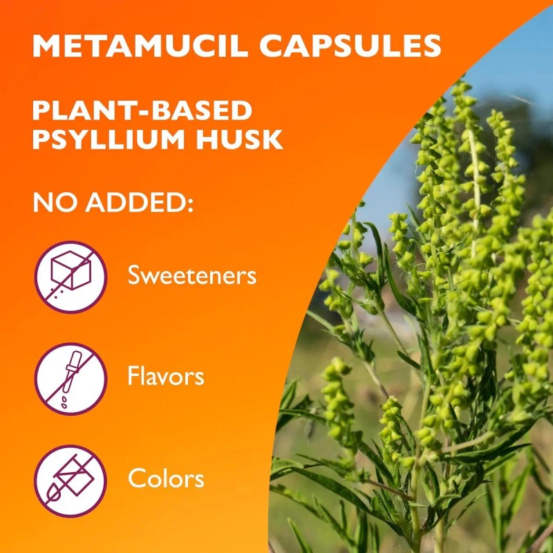 Suplemento Fibra Metamucil Psyllium Husk 300 Cápsulas
