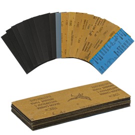 80 Pcs Sandpaper Assorted, Wet and Dry Sandpaper Sheets for Polishing Wood Metal Furniture Sanding Car 150 240 320 400 600 800 1000 1500 2000 3000 Grit Sandpaper(9x3.6 Inch)