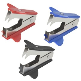 TANCUDER Pack of 3 Staple Remover, Metal Staple Remover, Continuous Plastic Tray, Staple Remover for Books, Newspapers, Gift Wrapping Paper, Brochures (Random Colour)