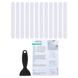 PATIKIL Bathtub Non Slip Stickers 7.87x0.79 Inch, 12 Pack Safety Shower Floor Anti Slip Stickers with Adhesive Decals Scraper for Bath Tub Shower Floor Stair, White