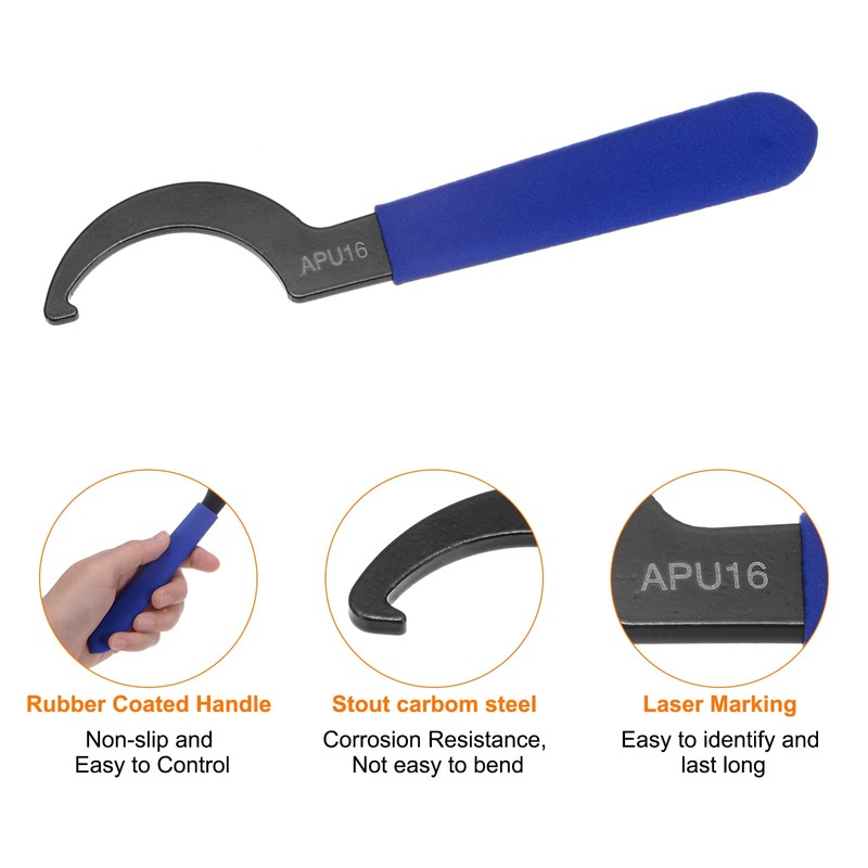sourcing map 2 Pcs C Hook Spanner Wrench APU16 Nut