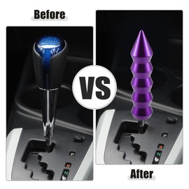ACROPIX Universal Shift Knob Automatic Stick Gear Shifter Knob for Cars with 3 Adapters 8mm 10mm 12mm Purple - Pack of 4