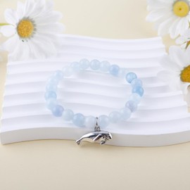 PARTNER Manatee Inspirational Birthday Gifts for Women Best Friends Unique Gifts Natural Stone Beaded Bracelets for Women Agate Beaded Jewelry with Meaningful Message Card For Manatee Lovers,Comes