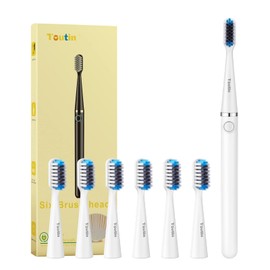 TouTin Electric Toothbrush with 6 Brush Heads, Sonic Electric Toothbrush for Adult, Rechargeable Travel Toothbrush,IPX7 Waterproof,120 Days, 3 Modes