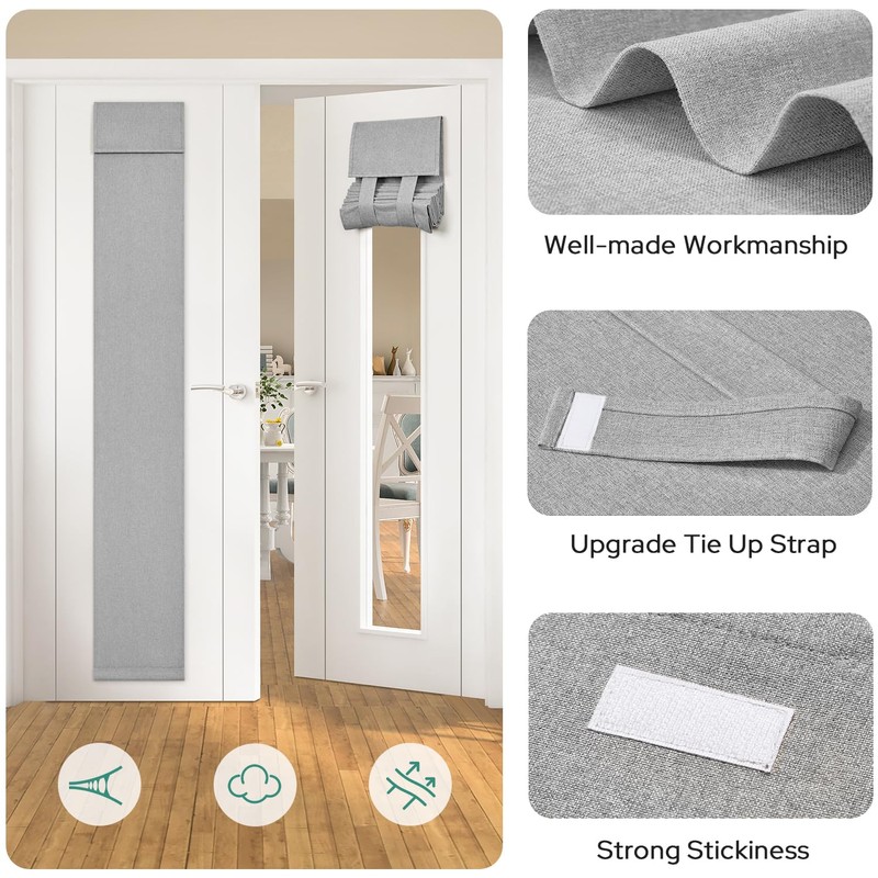 HOMEIDEAS Blackout Linen Sidelight Curtains for Front Door, Side Door