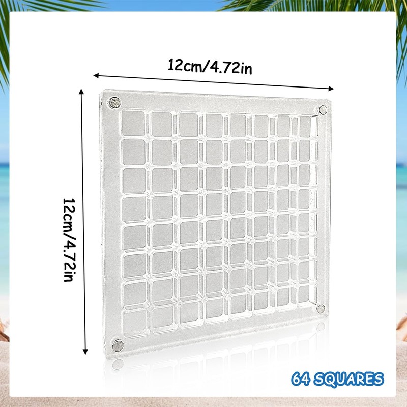 Vordpe 64 Compartments Acrylic Magnetic Seashell Display Box, Clear Shell