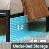 CLIBFENG Twin Bed Frame with Headboard,Heavy Duty Steel Slats Support-LED