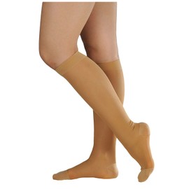 アルケア アンシルク・2 ブライト ハイソックス つま先あり 弾性ストッキング 18563 ナチュラルベージュ S