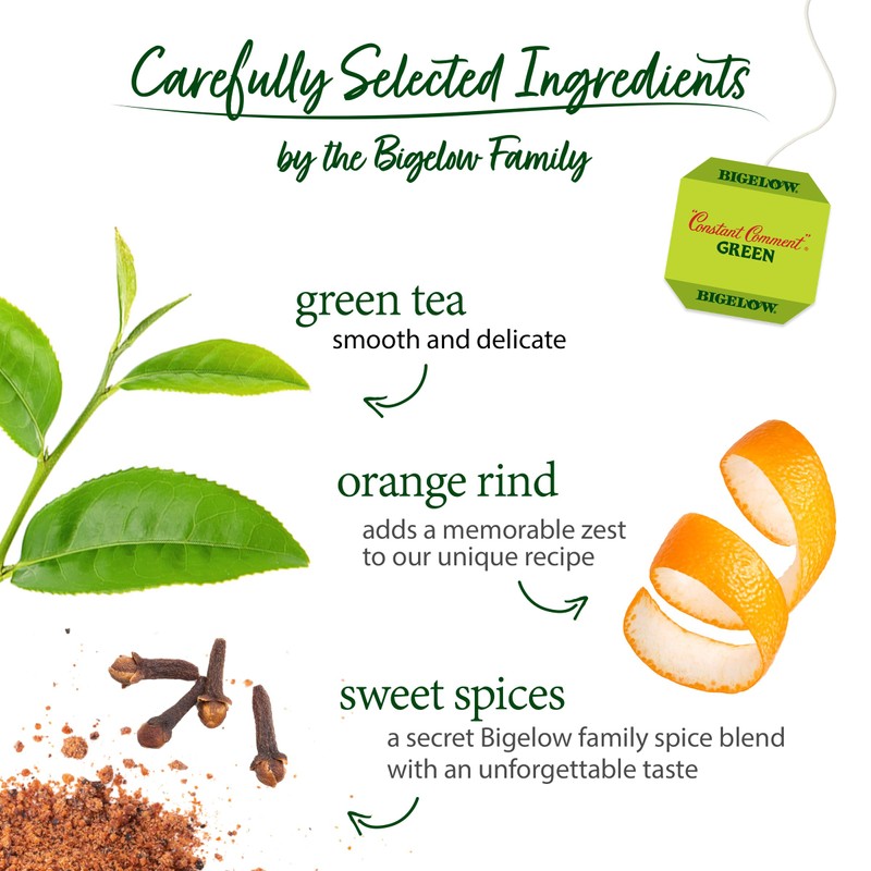 Bigelow Tea Constant Comment Green Tea, Caffeinated, 20 Count (Pack