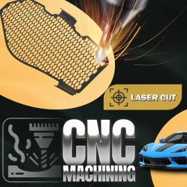 ALLTIMES For Corvette C8 2020-2024 2x Side Intake Mesh Grille Insert Guard Aluminum LH+RH