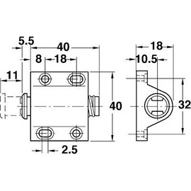 NEW 2x Magnetic Pressure Touch Catch for Cabinet Doors Catches barrel 2 CATCHES