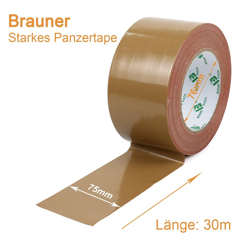 BOMEI PACK [30 m x 75 mm Duct Tape, Brown,