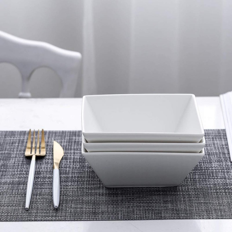 Porlien Classic Square 20-ounce Bowls Set of 3