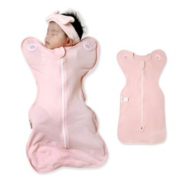 Bebegom Baby Swaddle, Double Stitched Mesh Fabric, Essentials for 0 to 6 Months Baby (White, Beige, Pink) (Pink, Small)