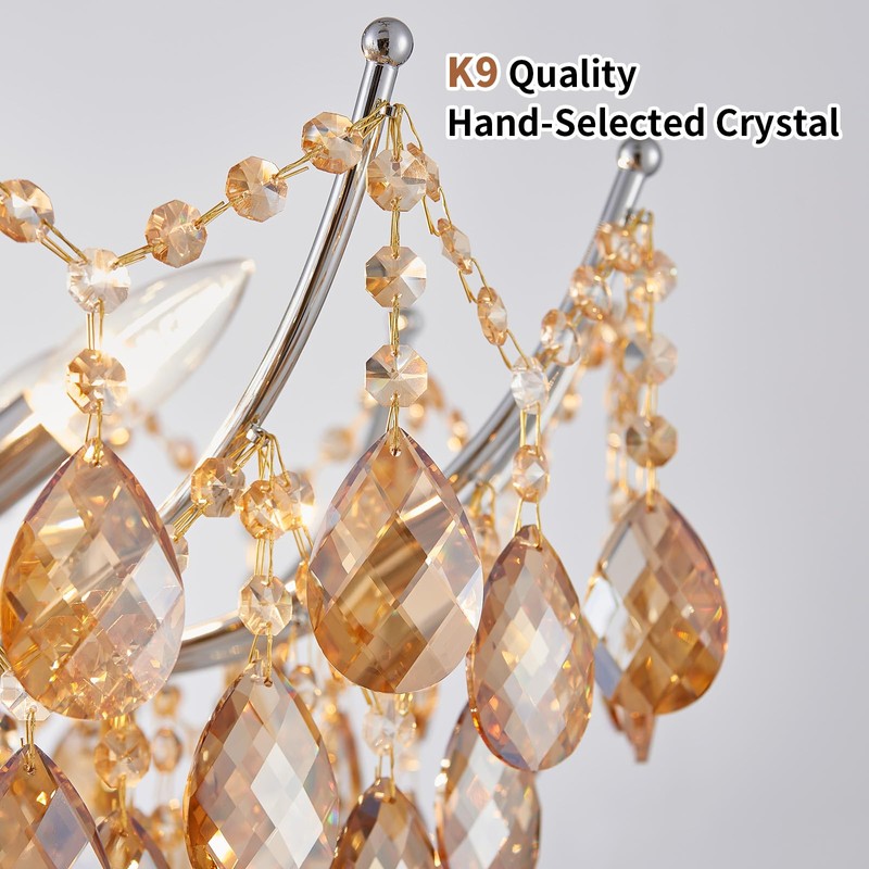 Crystal Ceiling Light Fixture, Modern Semi Flush Mount Ceiling Light,