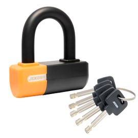 Jekosa® PBL110 Heavy-Duty Bike Lock with 5 Keys - 18 mm Cut Resistant Steel Shackle - Weather Resistant ABS Shell | Bike U-Locks for Motorcycle, Bicycle, Scooter, Garage