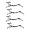 4PCS Cutlery Rest Silver Chopstick Stand Electroplated Polished Zinc Alloy