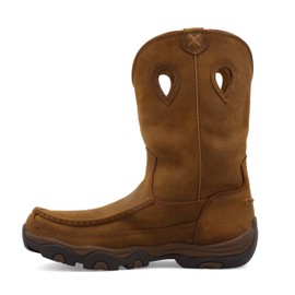 Twisted X Men's 11" Pull On Hiker Boot, Moc Toe, Waterproof Distressed Saddle & Saddle, 7.5 W