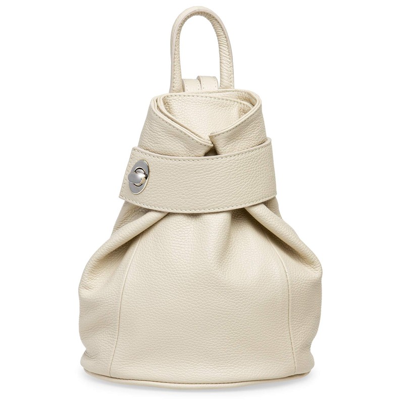 Caspar TL790 Elegant Women's Genuine Leather Backpack - Large, red