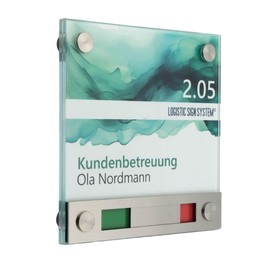 Logistic Sign System Vitrum 150/150 Door Sign with Red/Green Indicator