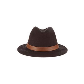 Dorfman Pacific Men's One-Piece Canvas Faux Leather-Trim Safari Hat,Black,Large