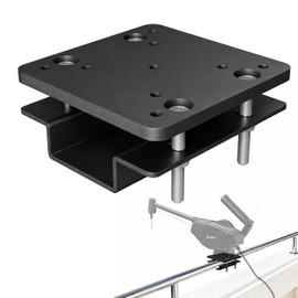 Heavy Duty Universal Square/Round Rail Downrigger Mount for Cannon(Black)