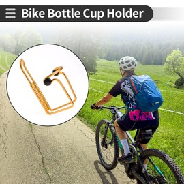 Motoforti Bike Bottle Cup Holder Cage Rack Thickened Strong Aluminium Alloy Bicycle Drinks Holder for MTB Road Mountain Bike Outdoor Cycling Gold Tone