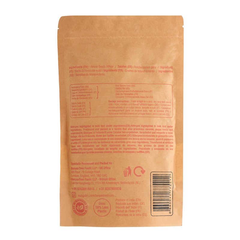 BanyanTree Foods Fennel Seeds 150g~ All Natural, Indian Origin