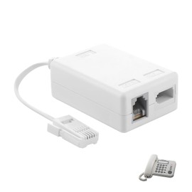 ADSL Filter Microfilter Splitter for Broadband & Telephone, BT Plug to ADSL RJ11 Connector, Noise Reduction Adapter for Modem, Router, Phone, Fax, Landline, and Alarm System Stable Reliable Signal