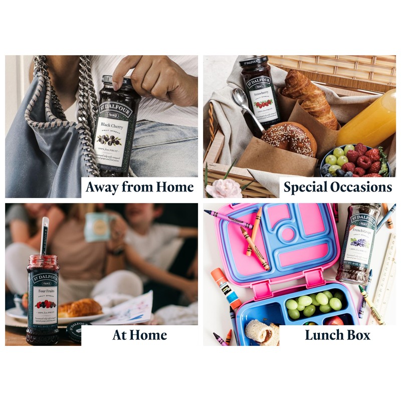 St. Dalfour Four Fruits Spread 6 Pack, 100% from Fruit,