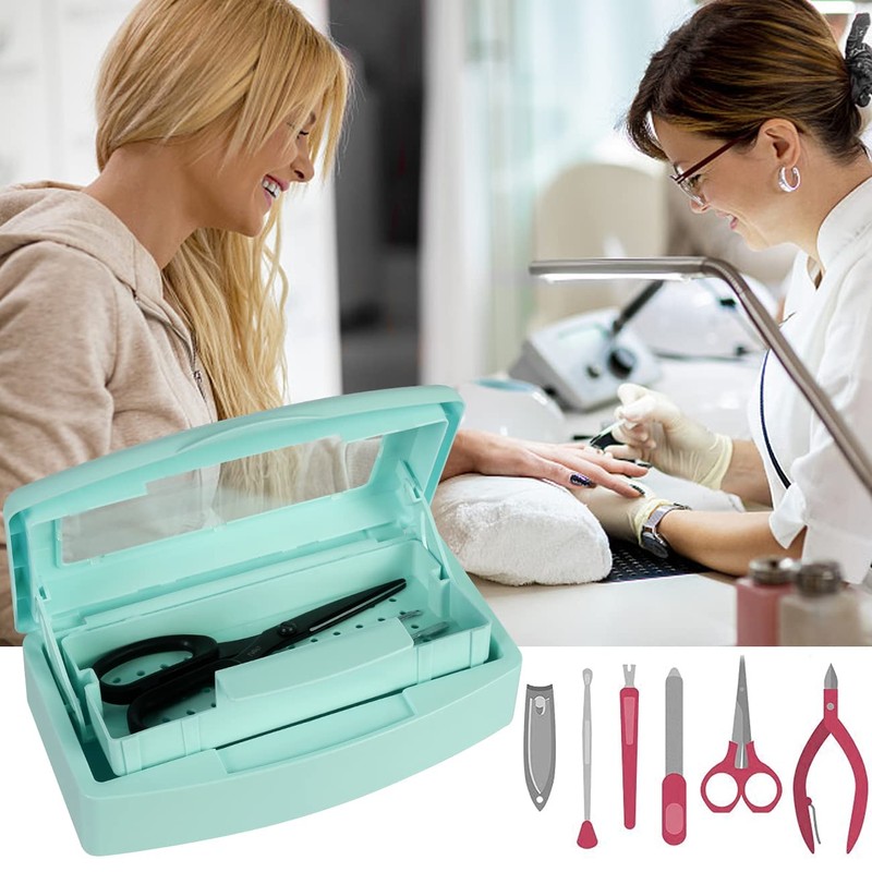 Gusnilo Barbicide Disinfectant Box Nail Art Tools Sanitizing Tray Disinfectant