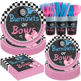 350 PCS Burnouts or Bows Gender Reveal Decorations for 50 Guests