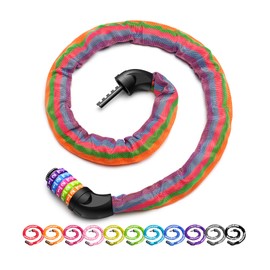 Sportneer Bike Lock: 5 Digit Combination High Security Anti Theft Bike Chain Lock - 3.2/3.6/4ft Heavy Duty Resettable Keyless Bicycle Lock for Bike, Motorcycle, Scooter, Door & Gate - 6mm Thick