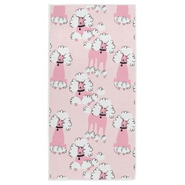 Naanle Sweet Cute Poodles Dogs Pink Soft Absorbent Hand Towel Decor for Bathroom, Guest, Hotel, Kitchen, Gym and Spa(16" x 30")