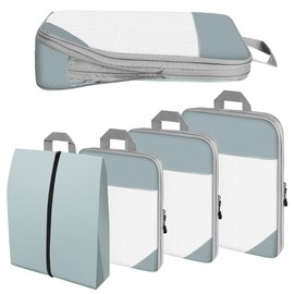 OSDUE 4-Piece Packing Cube Set for Suitcase, Travel Organiser, Suitcase Organiser, Packing Cubes Compression, Suitcase Packing Bags Set, Compression Suitcase Organiser Set, Travel Essentials Suitcase