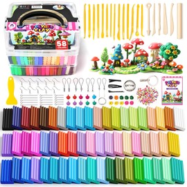 139 PCS Polymer Clay Kit with Sculpting Tools and Accessories, 58 Colors Non-Toxic Modeling Clay for Kids, DIY Oven Bake Clay, Arts and Crafts Gift Set for Kids Adults and Beginners
