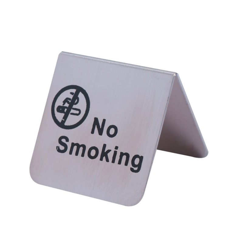 ULTECHNOVO 3pcs Stainless Steel No Smoking Table Tent Sign Double-sided