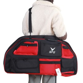 SPG Archery Compound Bow Case - Multiple External Pockets Soft Bow Case, Protable Carrying Bow Bags Bow Cases Archery Compound Hard for Storage and Protection (Red)