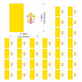 Womaha 30 Temporary Vatican Flag Tattoos Fans Face Tattoo Stickers for Adults Kids Group Activity Props