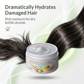 Keratin Dry  Damaged Deep Conditioner Mask - Thick Coarse Hair Care - Keratin Protein  Argan Oil Complex - Long Lasting Conditioning Repair           