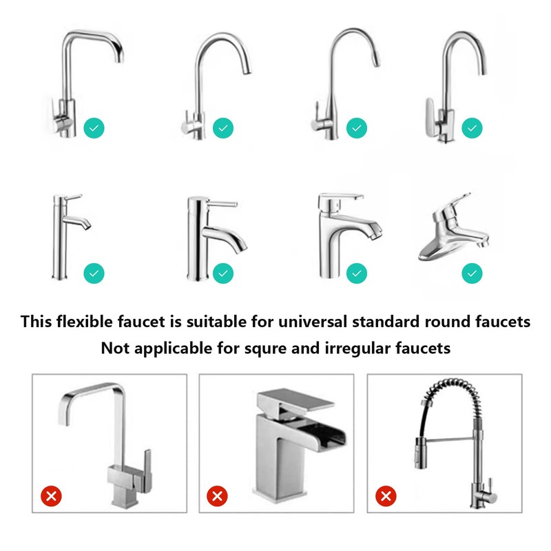 1 x Tap Extension, Tap Hose, Flexible Water-Saving, Extension Aerator